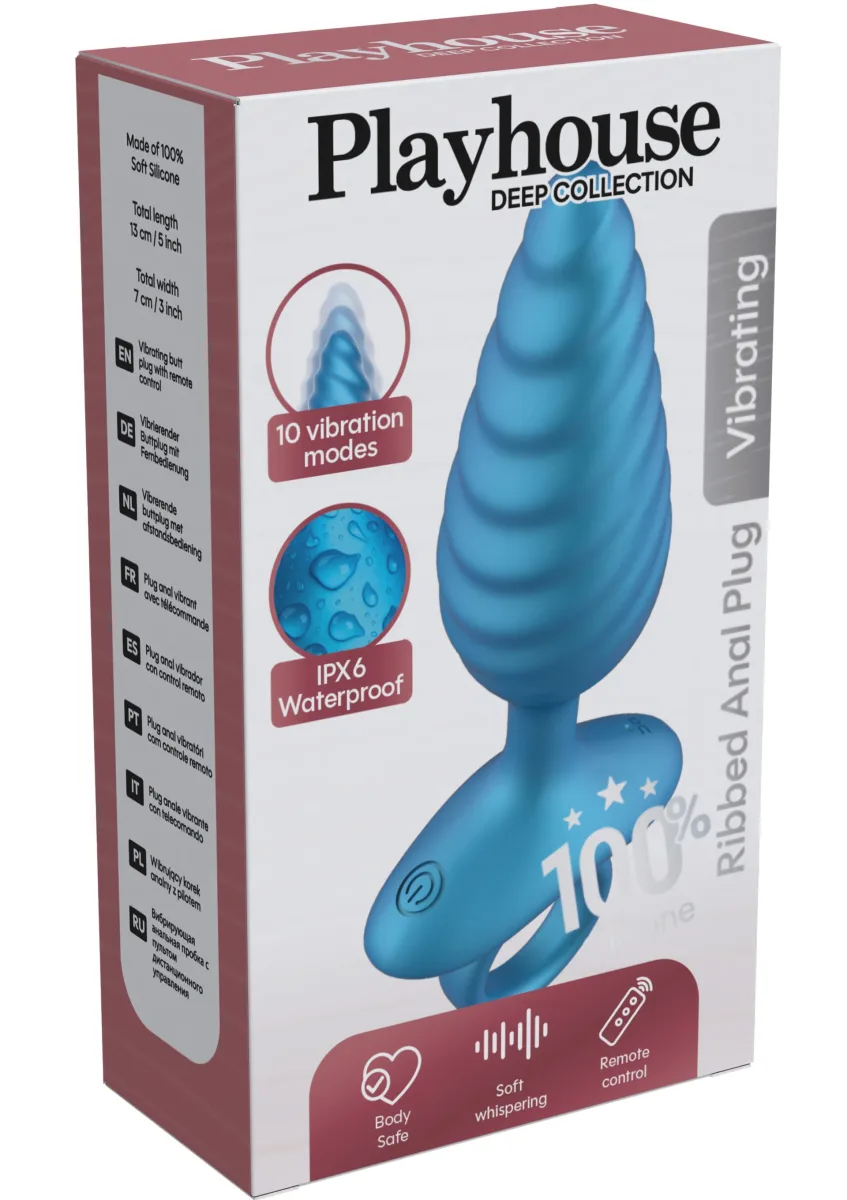 Ribbed Anal Plug Vibrating + Remote