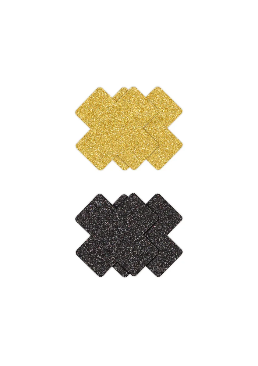 Copricapezzoli con croce glitterata, 2 paia