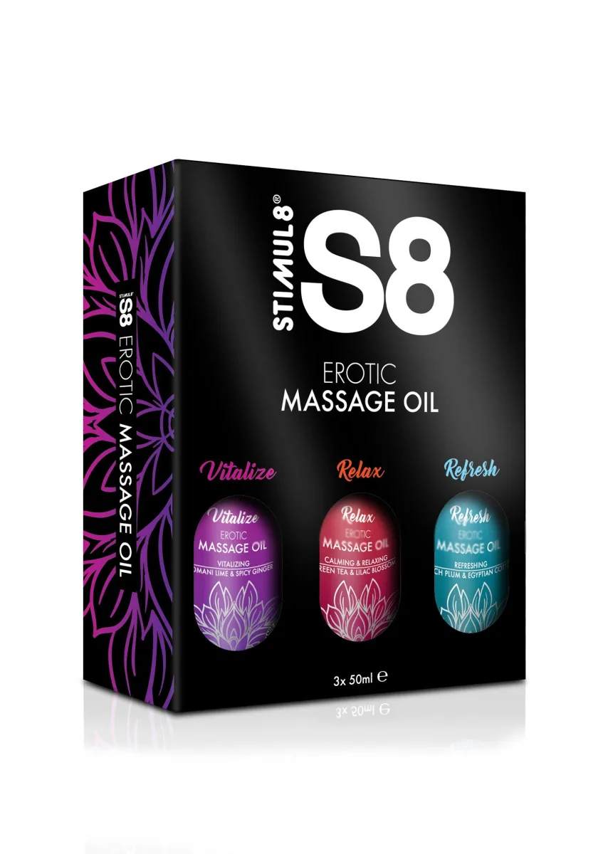 Caja de aceite de masaje S8, 3 x 50 ml
