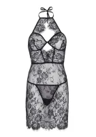 Vestido con encaje festoneado y cordón — imagen 10