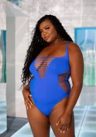 Plus Shredded Racer Back Thong Bodysuit — obrazek 11