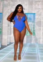 Plus Shredded Racer Back Thong Bodysuit — obrazek 2