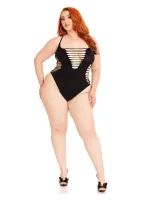 Plus Shredded Racer Back Thong Bodysuit — obrazek 7