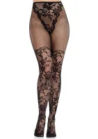 Collants en dentelle Dahlia avec détail résille sur la cuisse — image 1