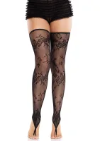 Floral Net Toe Loop Footless Thigh Highs — image 3