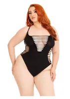 Plus Shredded Racer Back Thong Bodysuit — obrazek 4