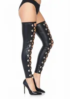Wetlook Footless Lace Up Thigh — image 3