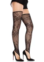 Floral Net Toe Loop Footless Thigh Highs — image 4