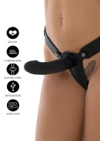Dvojitý vibračný silikónový strapon na penis 14 cm — obrázok 9