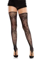 Floral Net Toe Loop Footless Thigh Highs — image 1