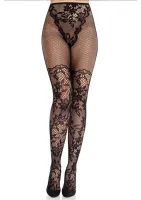Collants en dentelle Dahlia avec détail résille sur la cuisse — image 2