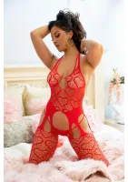 Bodystocking z bezszwowym wzorem w kształcie serca — obrazek 11