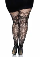 Plus panty met bloemenrankmotief en netstof — afbeelding 7