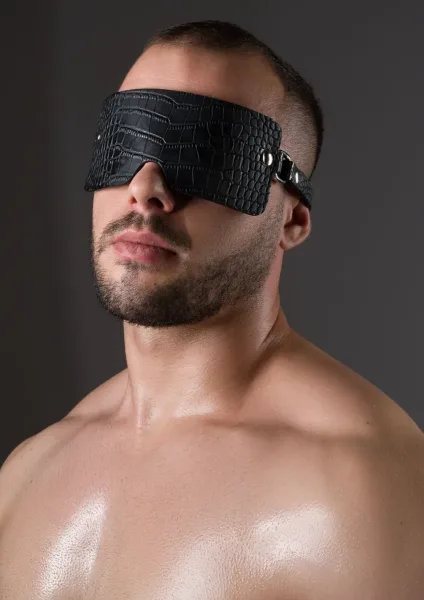 Croc-Embossed Blindfold